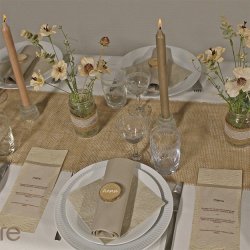 Sand/lys h�r stoflignende servietter 40x40 cm. 12 stk.