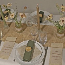 Skovgr�nne stoflignende servietter 40x40 cm. 12 stk.