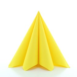 Gule Airlaid stoflignende servietter 40x40 cm. 12 stk.