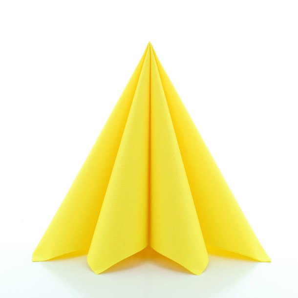 Gule stoflignende servietter 40x40 cm. 12 stk.