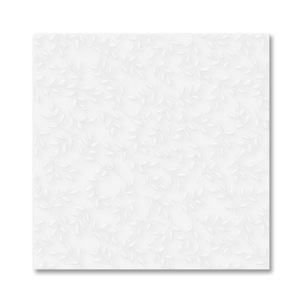 Hvide servietter med embossede blade, frokoststr. 16 stk.