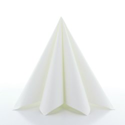 Hvide stoflignende servietter 40x40 cm. 12 stk.