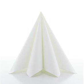 Hvide stoflignende servietter 40x40 cm. 12 stk.