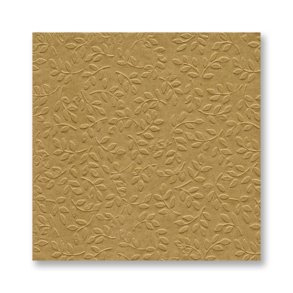 Kobberfarvede servietter med embossede blade, frokoststr. 16 stk.