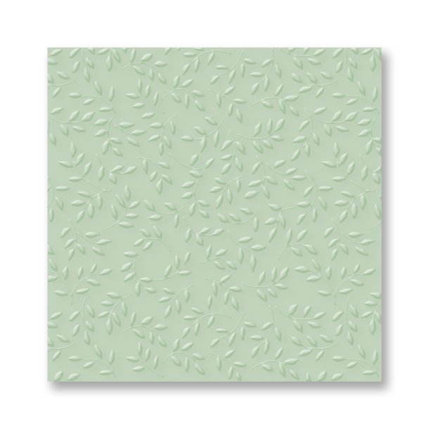 Sage servietter med embossede blade, frokoststr. 16 stk.