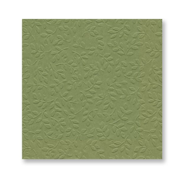 Skovgr�nne servietter med embossede blade, frokoststr. 16 stk.