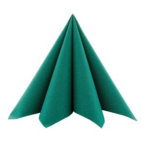 M�rkegr�nne stoflignende servietter 40x40 cm. 12 stk.