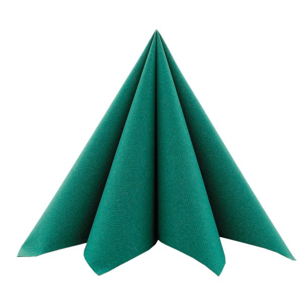 M�rkegr�nne stoflignende servietter 40x40 cm. 12 stk.