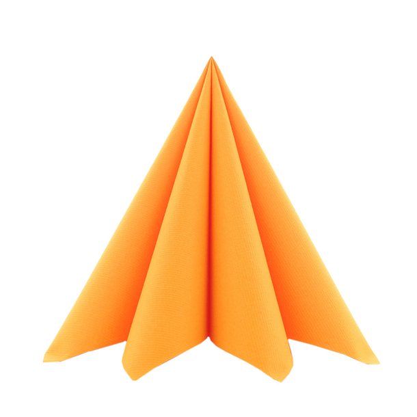 Orange stoflignende servietter 40x40 cm. 12 stk.
