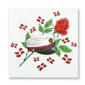 Servietter med STX studenterhue, 100% komposterbare 33x33 cm. 20 stk.