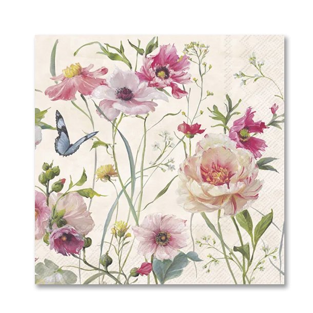 Servietter, Sommerblomster, frokoststr. 20 stk.