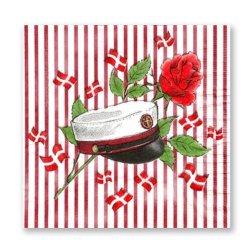 Servietter med STX studenterhue og striber, 100% komposterbare 33x33 cm. 20 stk.