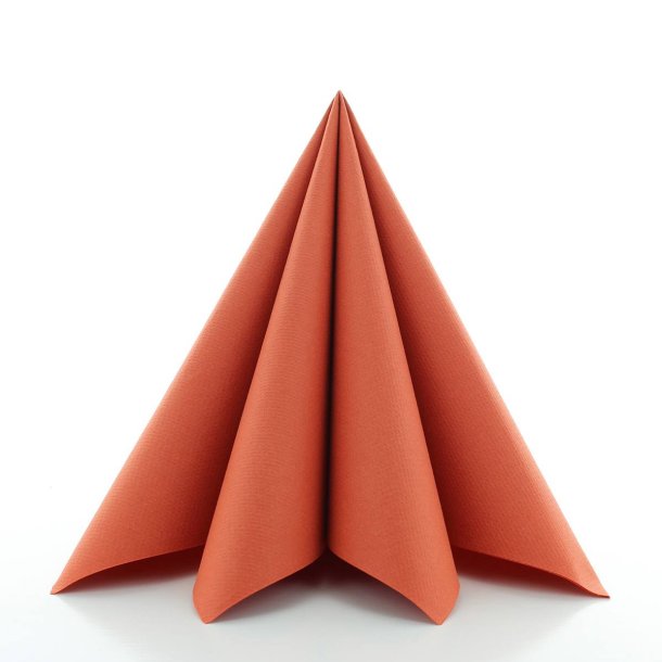 Terracotta stoflignende servietter 40x40 cm. 12 stk.