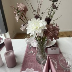 Hortensia silkeblomst malva/gammelrosa, 50 cm.