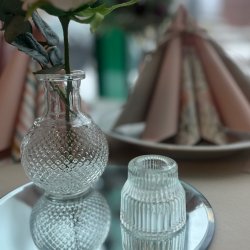 Vendbar lysestage, stagelys og fyrfad, lav model, 1 stk.