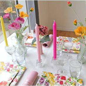 Vendbar lysestage, stagelys og fyrfad, lav model, 1 stk.