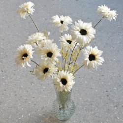 Black eye kunstig silkeblomst, stilk med 4 hoveder 60 cm.