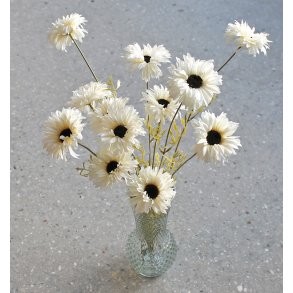 Black eye kunstig silkeblomst, stilk med 4 hoveder 60 cm.