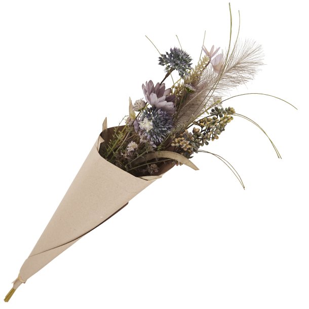 Buket med kunstige blomster, lilla nuancer