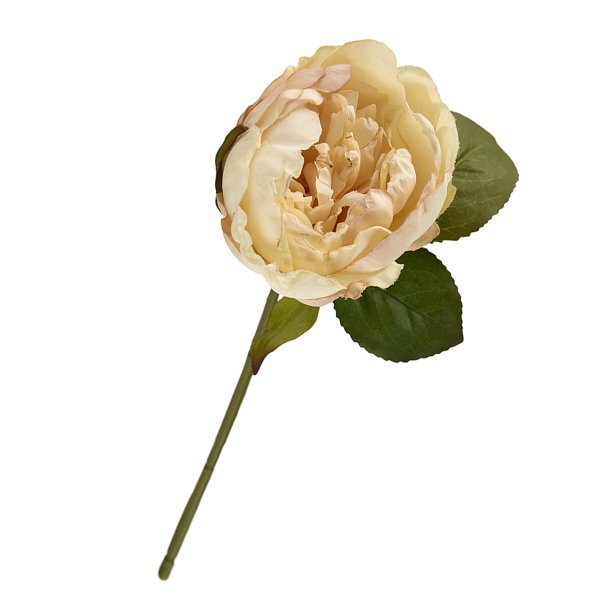 Creme pon kunstig blomst, 28 cm.