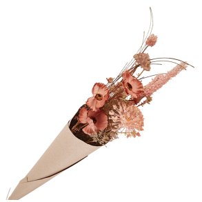 Buket med kunstige blomster, gammelrosa/peach