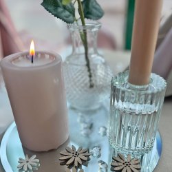 Vendbar lysestage, stagelys og fyrfad, h�j model, 1 stk.