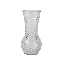 H�j vase, klar glas, 18 x 5 cm.