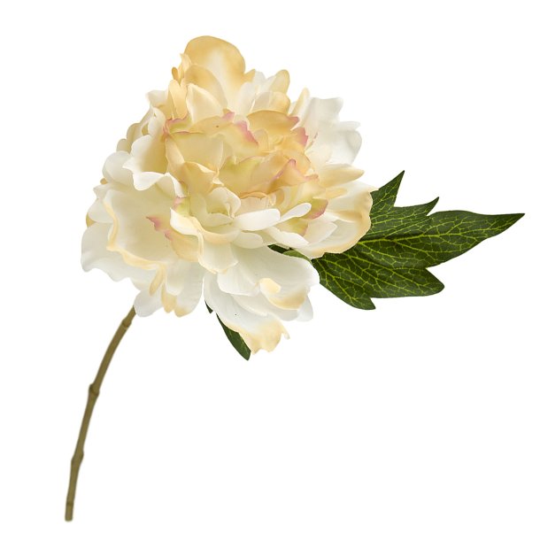 Hvid pon kunstig blomst, 32 cm. 
