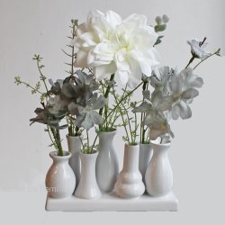 Dahlia silkeblomst, hvid 35 cm. 