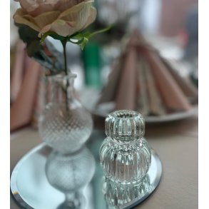 Vendbar lysestage, stagelys/fyrfad, 'krystal look'