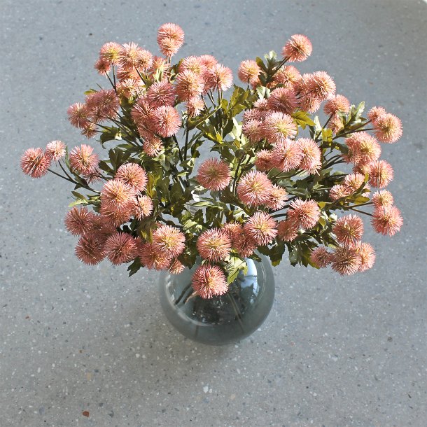 Frstand gammelrosa kunstig blomst, 55 cm.