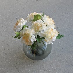 Hvid p�on kunstig blomst, 32 cm. 
