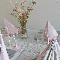 Buket med kunstige blomster, gammelrosa/peach