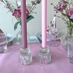 Vendbar lysestage, stagelys/fyrfad, 'krystal look'