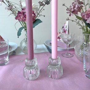 Vendbar lysestage, stagelys/fyrfad, 'krystal look'