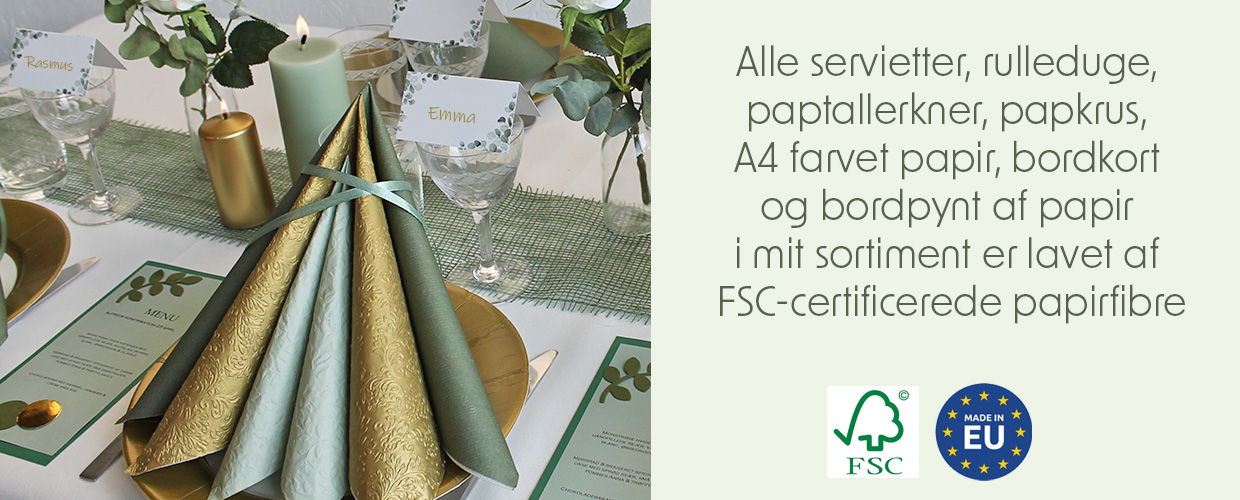 fsc certificerede festartikler fra Europa