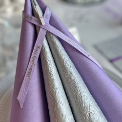 �rets konfirmandb�nd lyslilla med s�lvtryk 20 meter