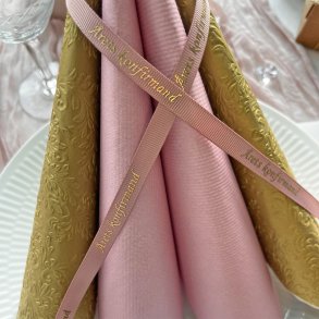 �rets konfirmandb�nd gammelrosa med guldtryk 20 meter