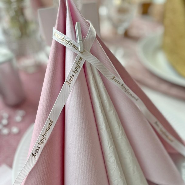 �rets konfirmandb�nd hvid med GULDtryk 20 meter