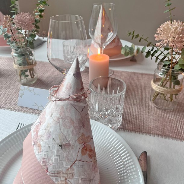 Kobbber/powder/hvidt organzawireb�nd med perler, 15 meter