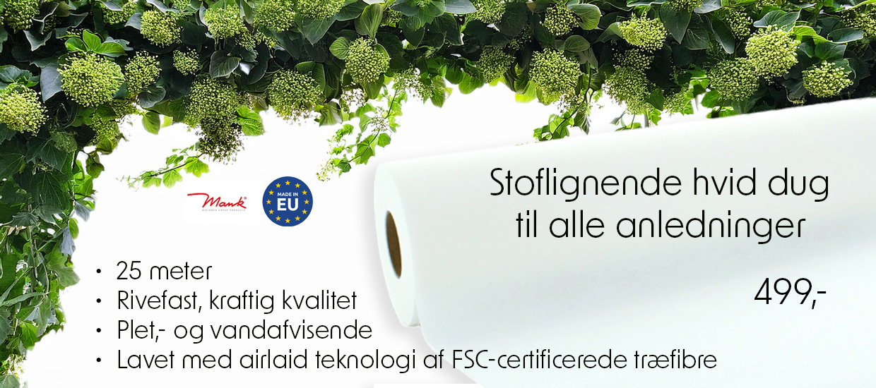 hvid stoflignende airlaid rulledug 