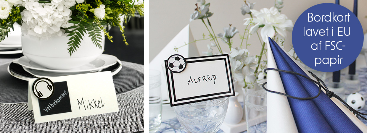 milj&oslash;venlige bordkort lavet i EU