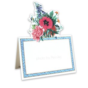 Bordkort med blomster fra Caspari, 8 stk.