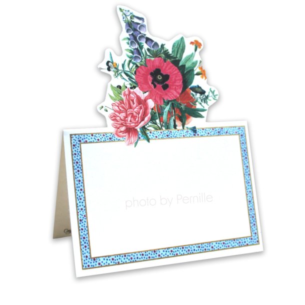 Bordkort med blomster fra Caspari, 8 stk.