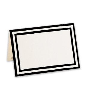 Sort/hvid stribet bordkort fra Caspari, 8 stk.