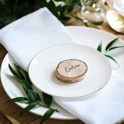 Bordkort til konfirmation og fest, tr�skive, 6 stk.