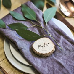 Bordkort til konfirmation og fest, tr�skive, 6 stk.