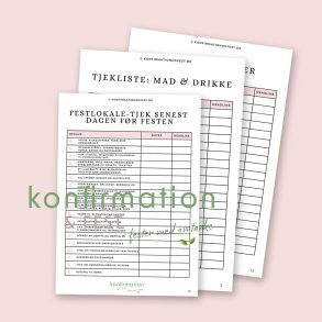 Konfirmation planner med tjeklister 24 sider - Print-selv