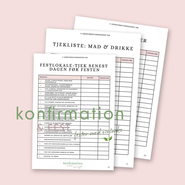 Konfirmation planner med tjeklister 24 sider - Print-selv