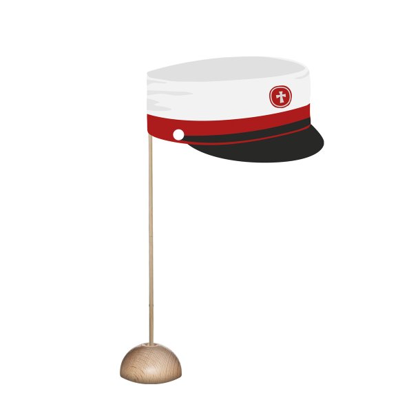 Bordflag med rde studenterhuer 5 stk. 